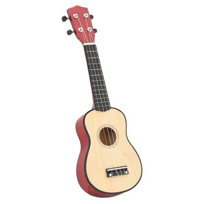 Set Ukulele Soprano con Borsa per Bambini Legno Naturale 21"
