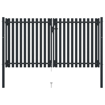 Cancello per Recinzione Doppio in Acciaio 306x200 cm Antracite
