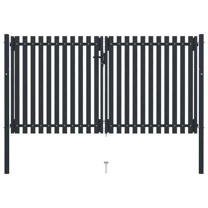 Cancello per Recinzione Doppio in Acciaio 306x220 cm Antracite