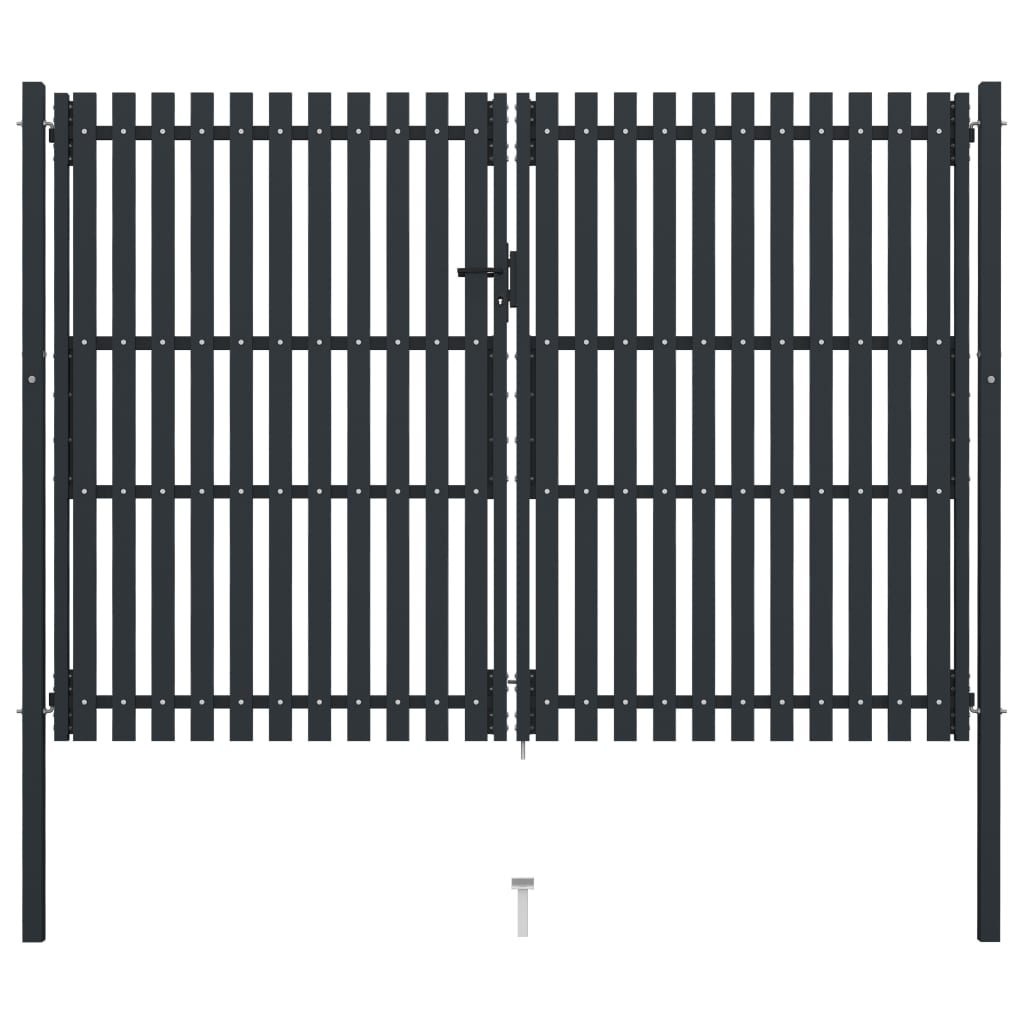 Cancello per Recinzione Doppio in Acciaio 306x250 cm Antracite
