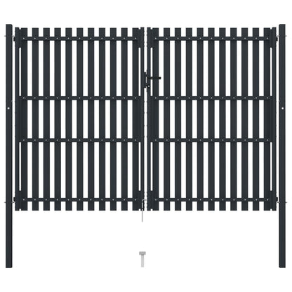 Cancello per Recinzione Doppio in Acciaio 306x250 cm Antracite