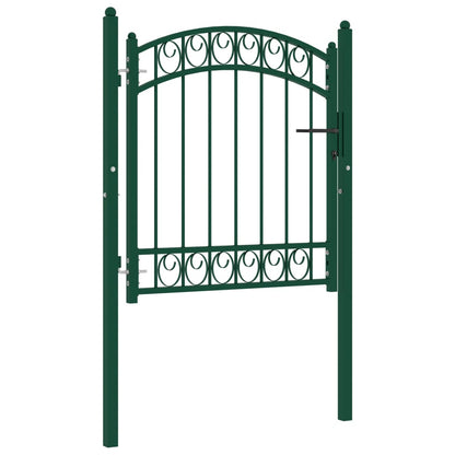Cancello per Recinzione ad Arco in Acciaio 100x100 cm Verde