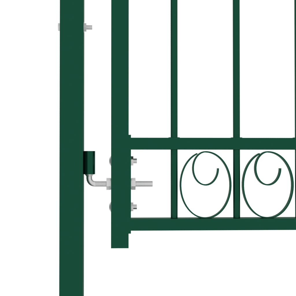Cancello per Recinzione ad Arco in Acciaio 100x100 cm Verde