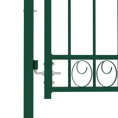 Cancello per Recinzione ad Arco in Acciaio 100x100 cm Verde