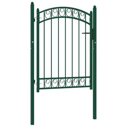 Cancello per Recinzione ad Arco in Acciaio 100x125 cm Verde