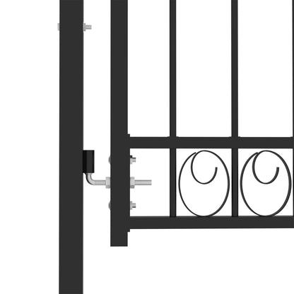 Cancello per Recinzione ad Arco in Acciaio 100x100 cm Nero