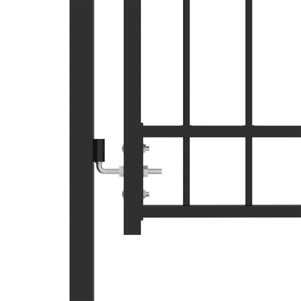 Cancello per Recinzione ad Arco in Acciaio 100x200 cm Nero