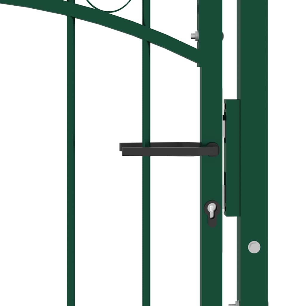 Cancello per Recinzione con Punte in Acciaio 103x109,5 cm Verde