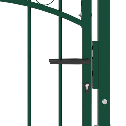 Cancello per recinzione Emmen con punte in acciaio 103x134,5 cm verde