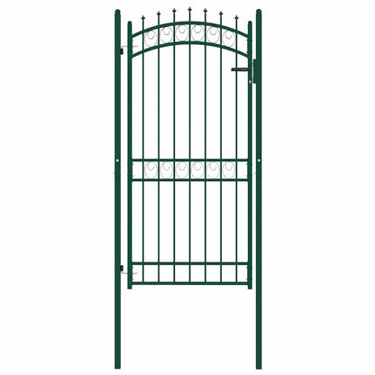 Cancello per Recinzione con Punte in Acciaio 103x147 cm Verde