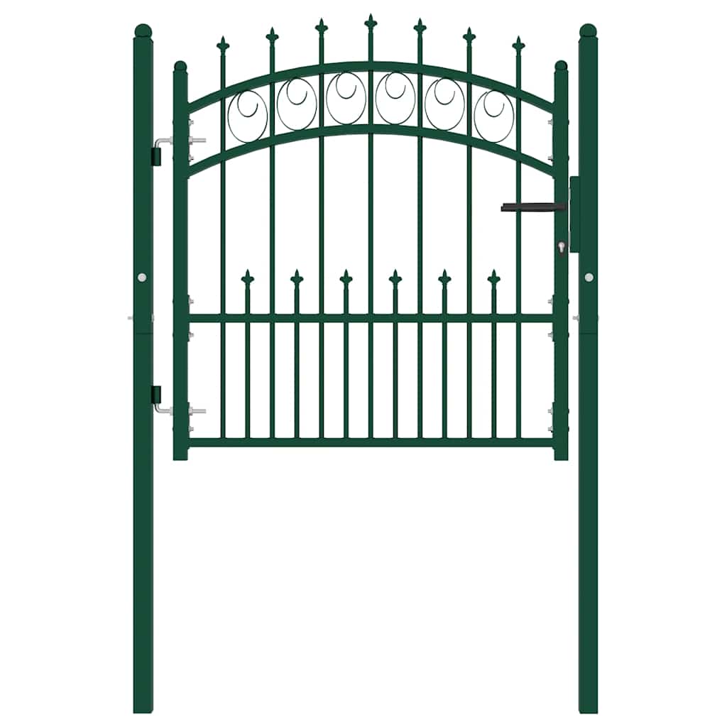 Cancello per recinzione Emmen con punte in acciaio 104x97 cm verde