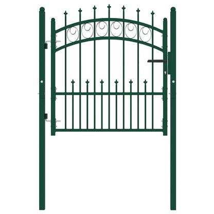 Cancello per recinzione Emmen con punte in acciaio 104x97 cm verde