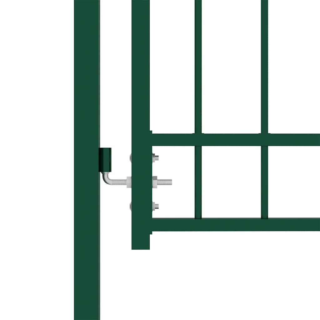 Cancello per recinzione Emmen con punte in acciaio 104x97 cm verde