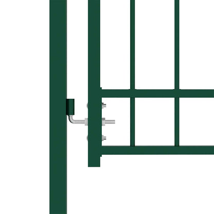 Cancello per recinzione Emmen con punte in acciaio 104x97 cm verde