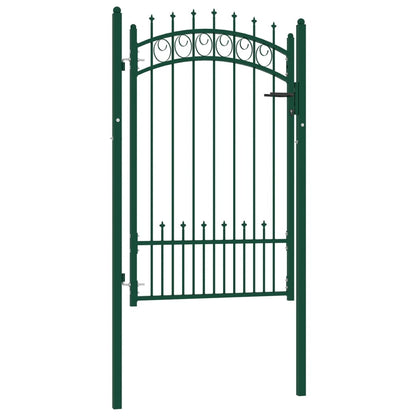 Cancello per Recinzione con Punte in Acciaio 100x150 cm Verde