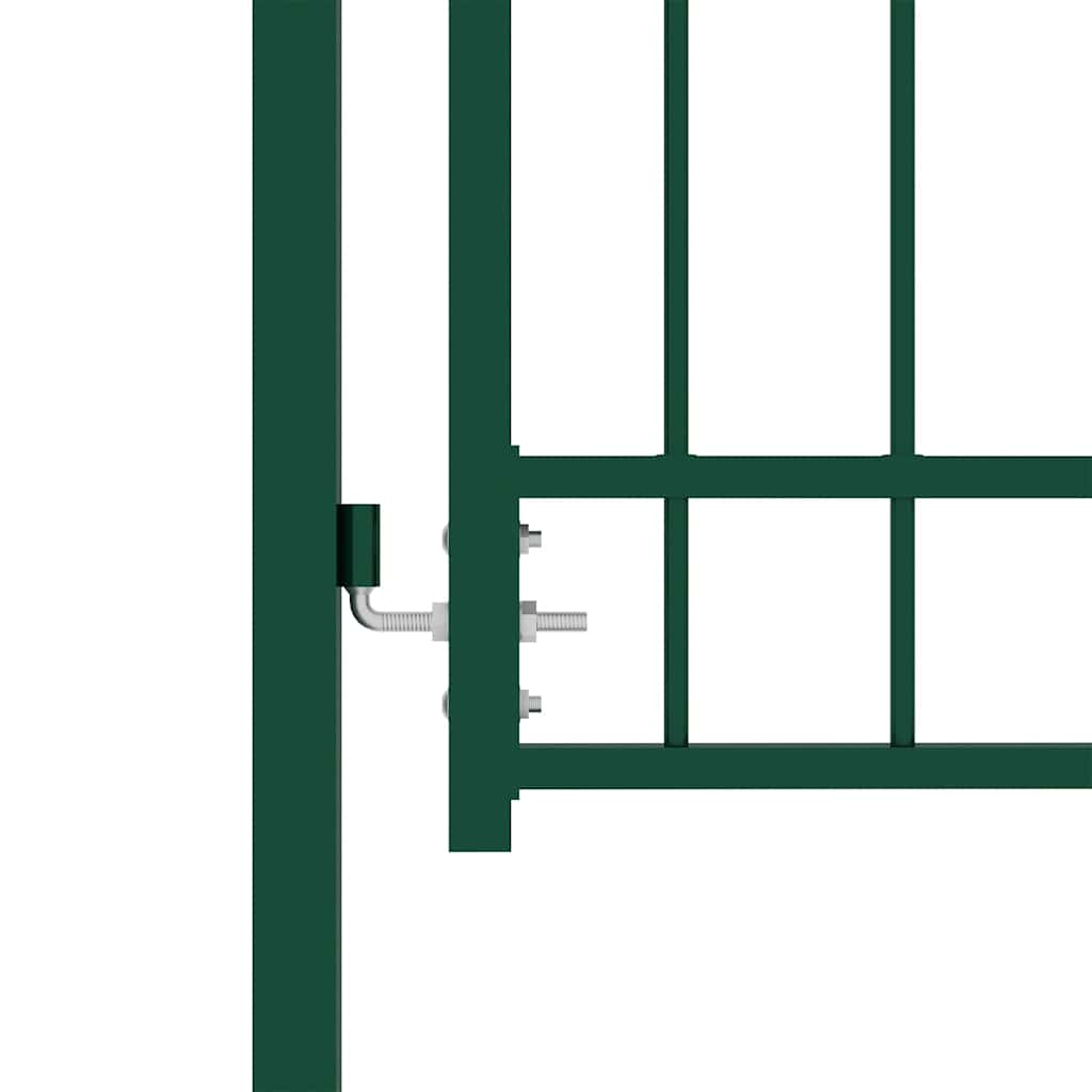 Cancello per Recinzione con Punte in Acciaio 104x134,5 cm Verde