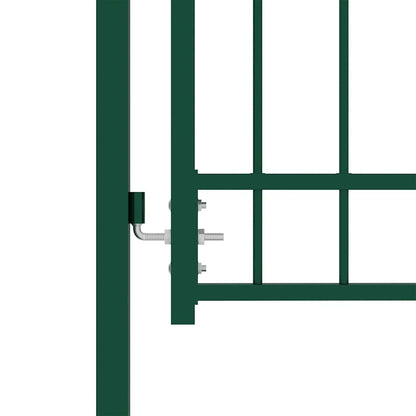 Cancello per Recinzione con Punte in Acciaio 104x134,5 cm Verde