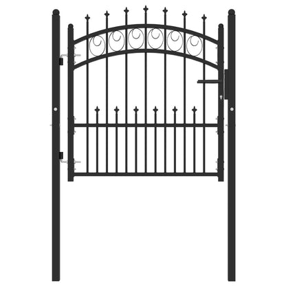 Cancello per Recinzione con Punte in Acciaio 100x100 cm Nero