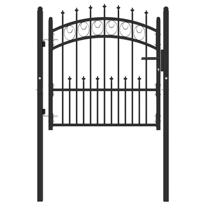 Cancello per Recinzione con Punte in Acciaio 104x87 cm Nero