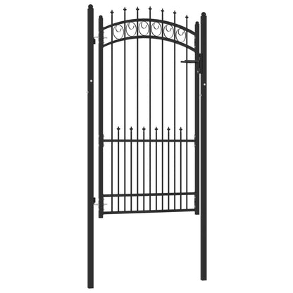 Cancello per Recinzione con Punte in Acciaio 100x175 cm Nero