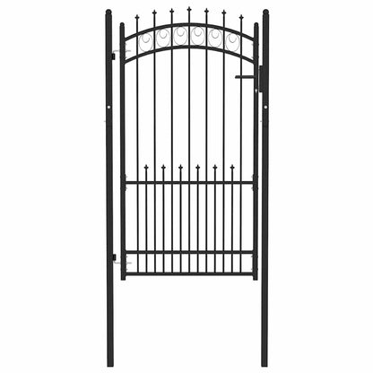 Cancello per Recinzione con Punte in Acciaio 104x134,5 cm Nero