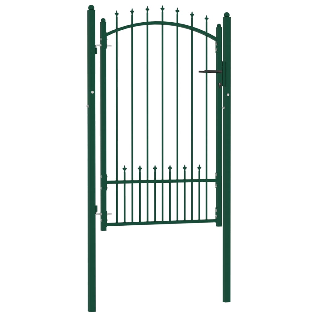 Cancello per Recinzione con Punte in Acciaio 100x150 cm Verde