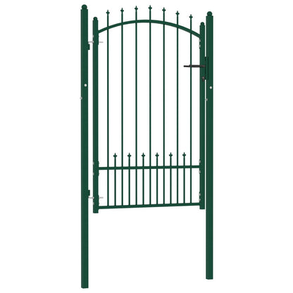 Cancello per Recinzione con Punte in Acciaio 100x150 cm Verde