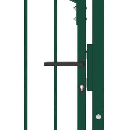 Cancello per Recinzione con Punte in Acciaio 100x175 cm Verde