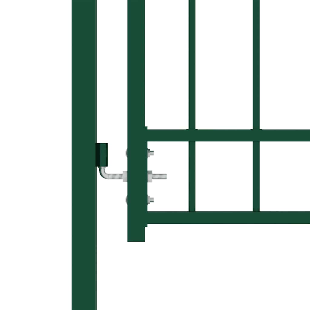 Cancello per Recinzione con Punte in Acciaio 104x147 cm Verde