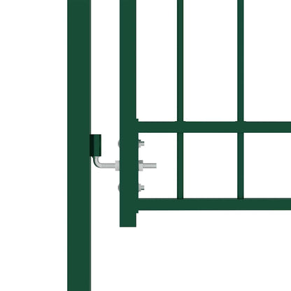 Cancello per Recinzione con Punte in Acciaio 104x147 cm Verde