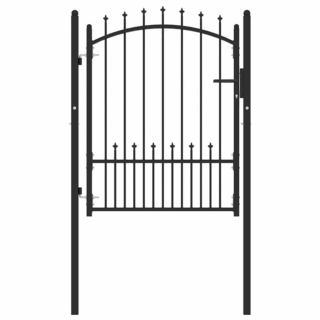 Cancello della recinzione con punte Nero 100 x 125 cm