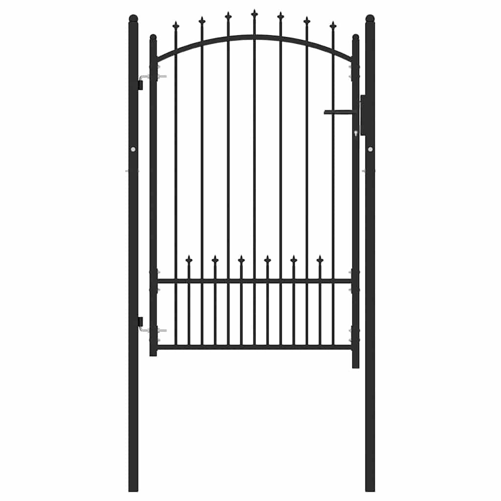 Cancello della recinzione con punte Nero 100 x 150 cm