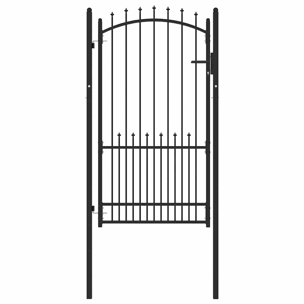 Cancello della recinzione con punte Nero 100 x 175 cm