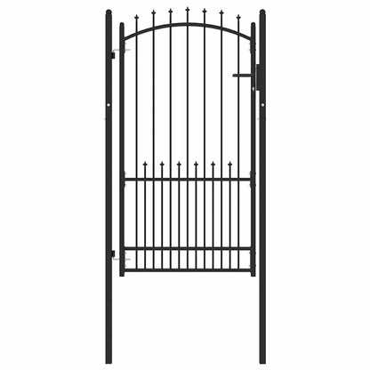 Cancello della recinzione con punte Nero 100 x 175 cm