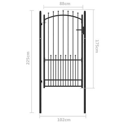 Cancello della recinzione con punte Nero 100 x 175 cm