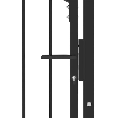 Cancello della recinzione con punte Nero 100 x 200 cm