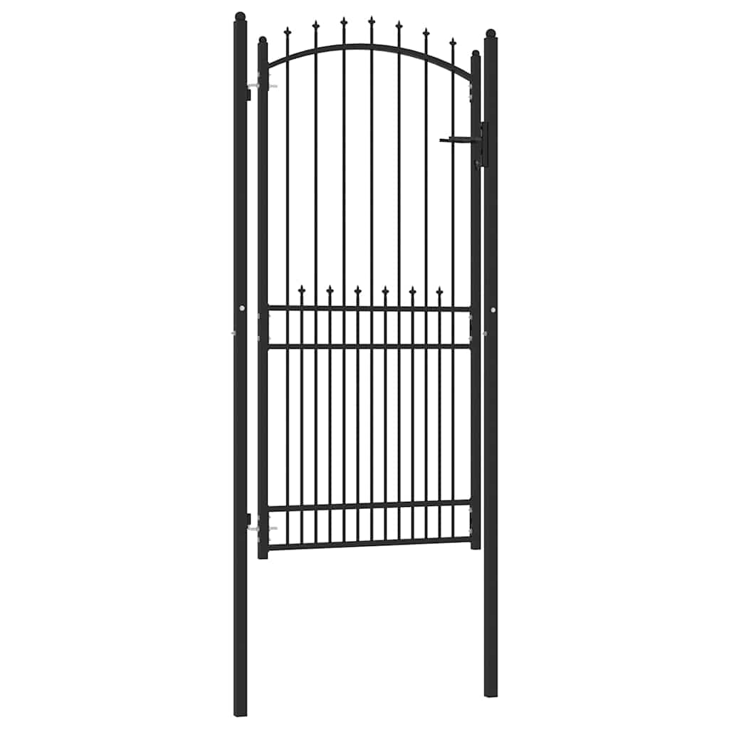 Cancello della recinzione con punte Nero 100 x 200 cm
