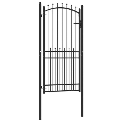 Cancello della recinzione con punte Nero 100 x 200 cm