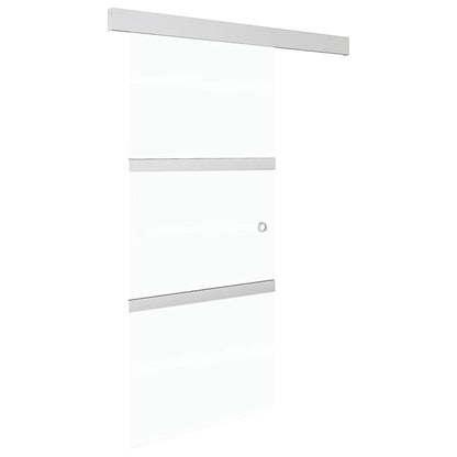 Porta Scorrevole in Vetro ESG e Alluminio 90x212cm Argento