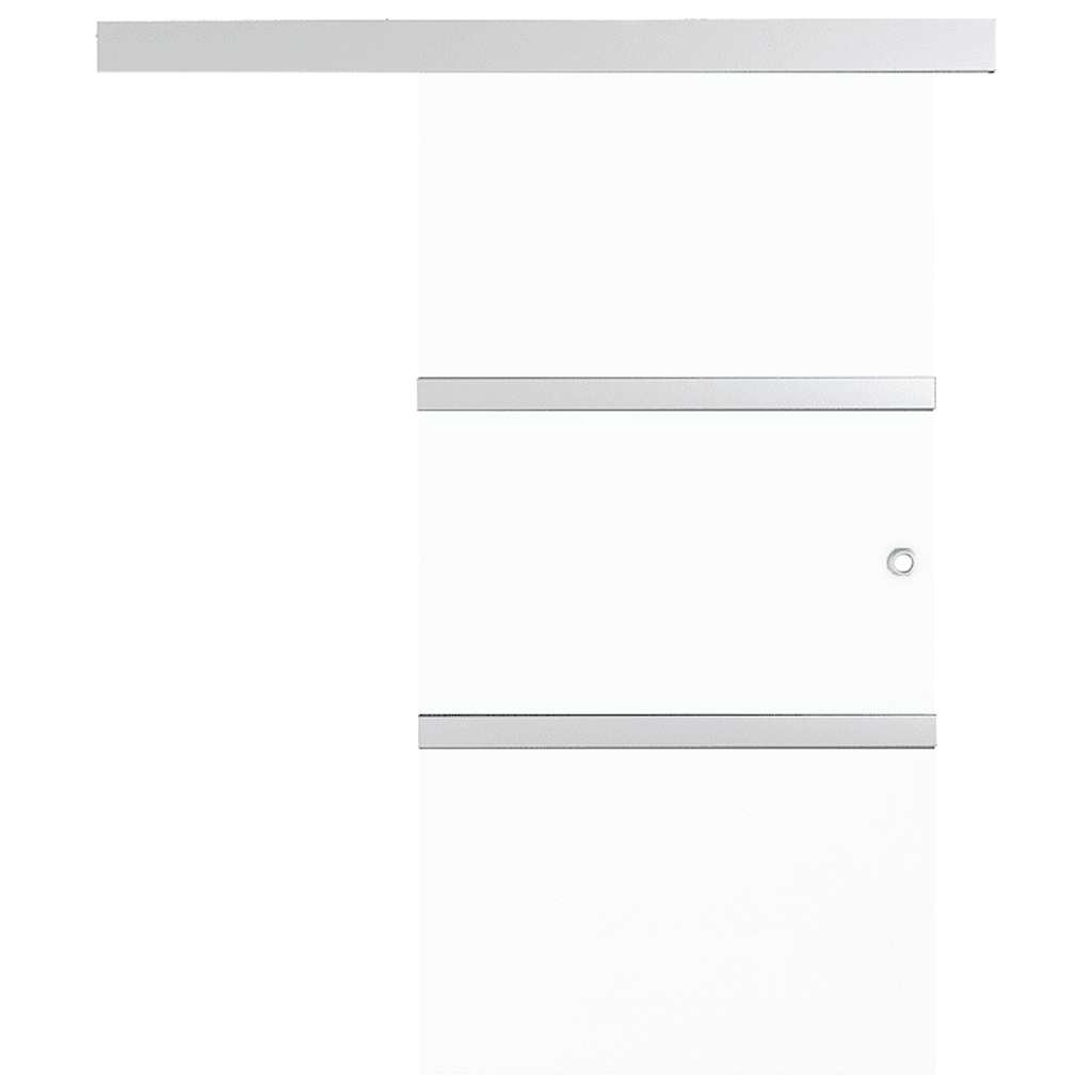 Porta Scorrevole in Vetro ESG e Alluminio 90x212cm Argento