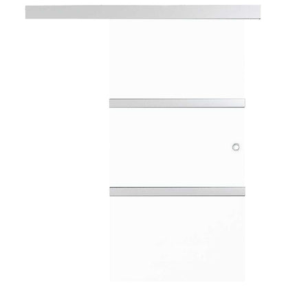 Porta Scorrevole in Vetro ESG e Alluminio 90x212cm Argento