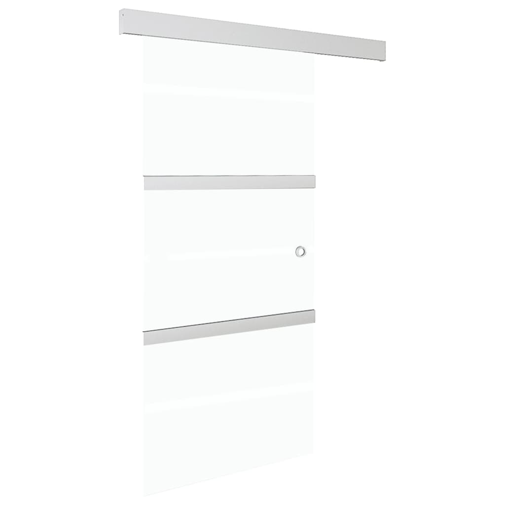Porta Scorrevole Fermi Vetro ESG e Alluminio Argento 90x205 cm
