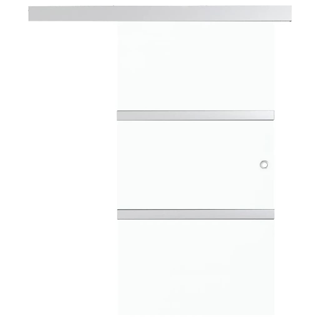 Porta Scorrevole Fermi Vetro ESG e Alluminio Argento 90x205 cm