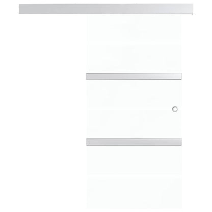 Porta Scorrevole in Vetro ESG e Alluminio 76x212 cm Argento