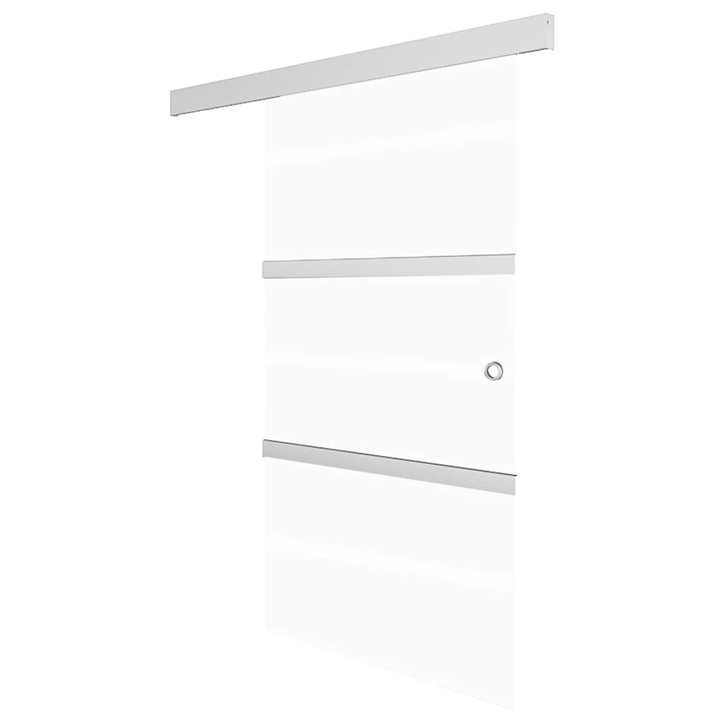 Porta Scorrevole in Vetro ESG e Alluminio 102,5x212 cm Argento