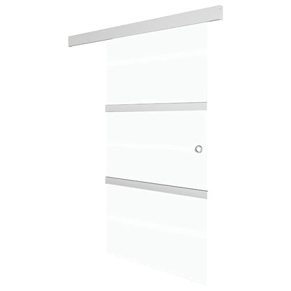 Porta Scorrevole in Vetro ESG e Alluminio 102,5x212 cm Argento