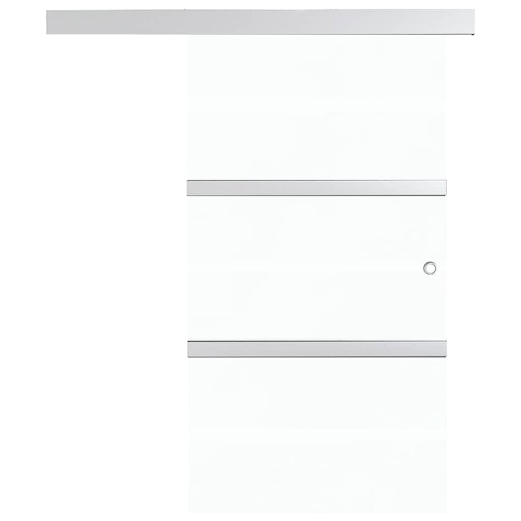 Porta Scorrevole in Vetro ESG e Alluminio 102,5x212 cm Argento