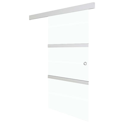 Porta Scorrevole con Fermi in Vetro ESG e Alluminio 76x205 cm