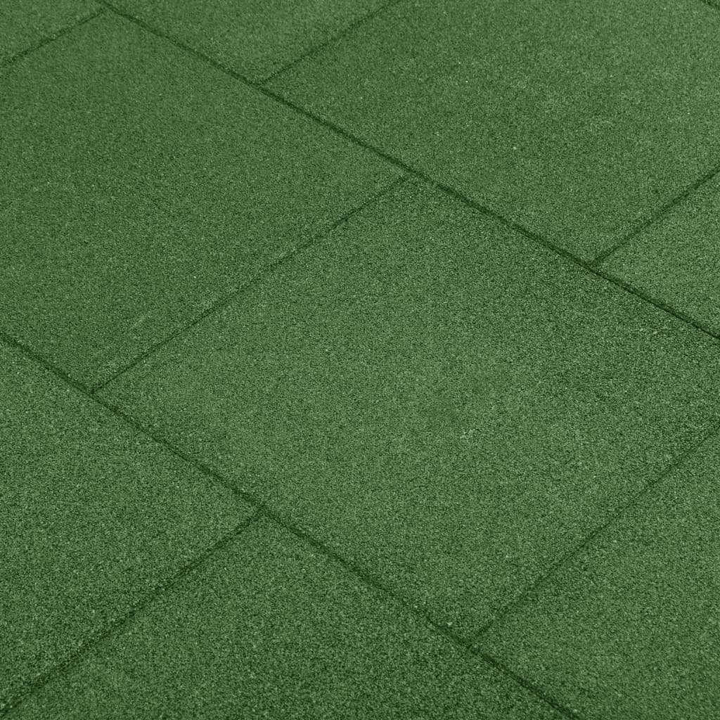 Piastrelle Anticaduta 12 pz in Gomma 50x50x3 cm Verde