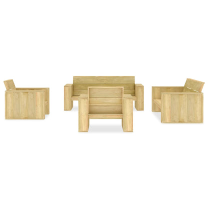 Set Divani da Giardino 5 pz in Legno di Pino Impregnato